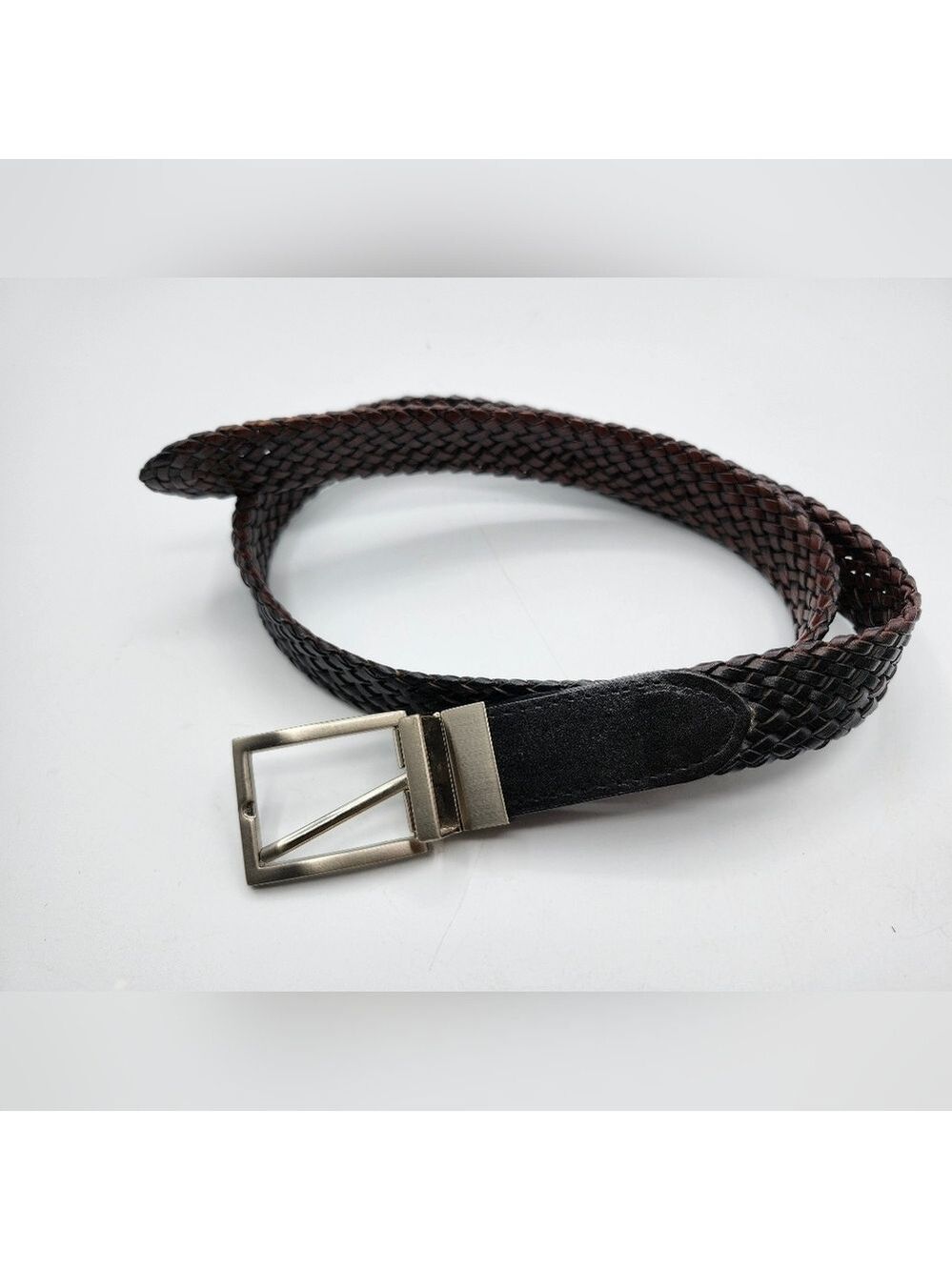 Braided Leather Belt - Black